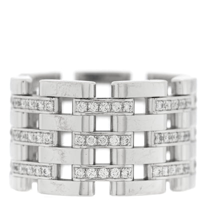 Chopard 18K White Gold Diamond Les Chaines Ring 50 5.5 1 of 5