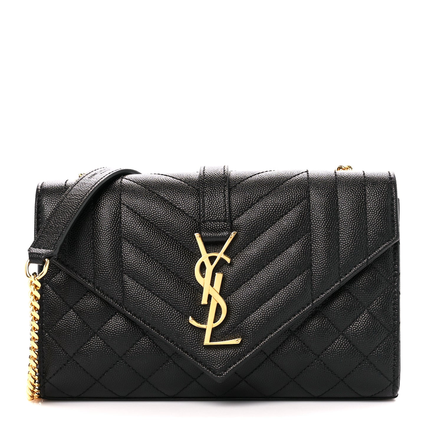 Grain De Poudre Textured Mixed Matelasse Triquilt Small Monogram Satchel Black