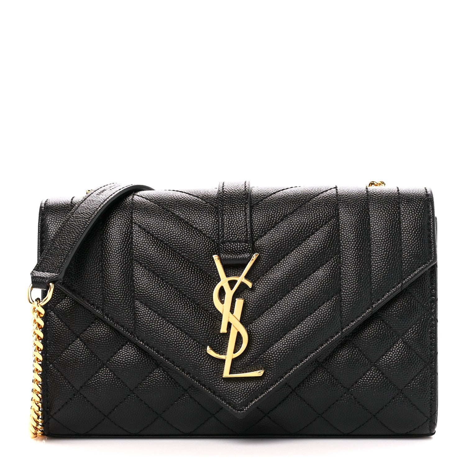 Saint Laurent Grain De Poudre Textured Mixed Matelasse Triquilt Small Monogram Satchel Black 1 of 11