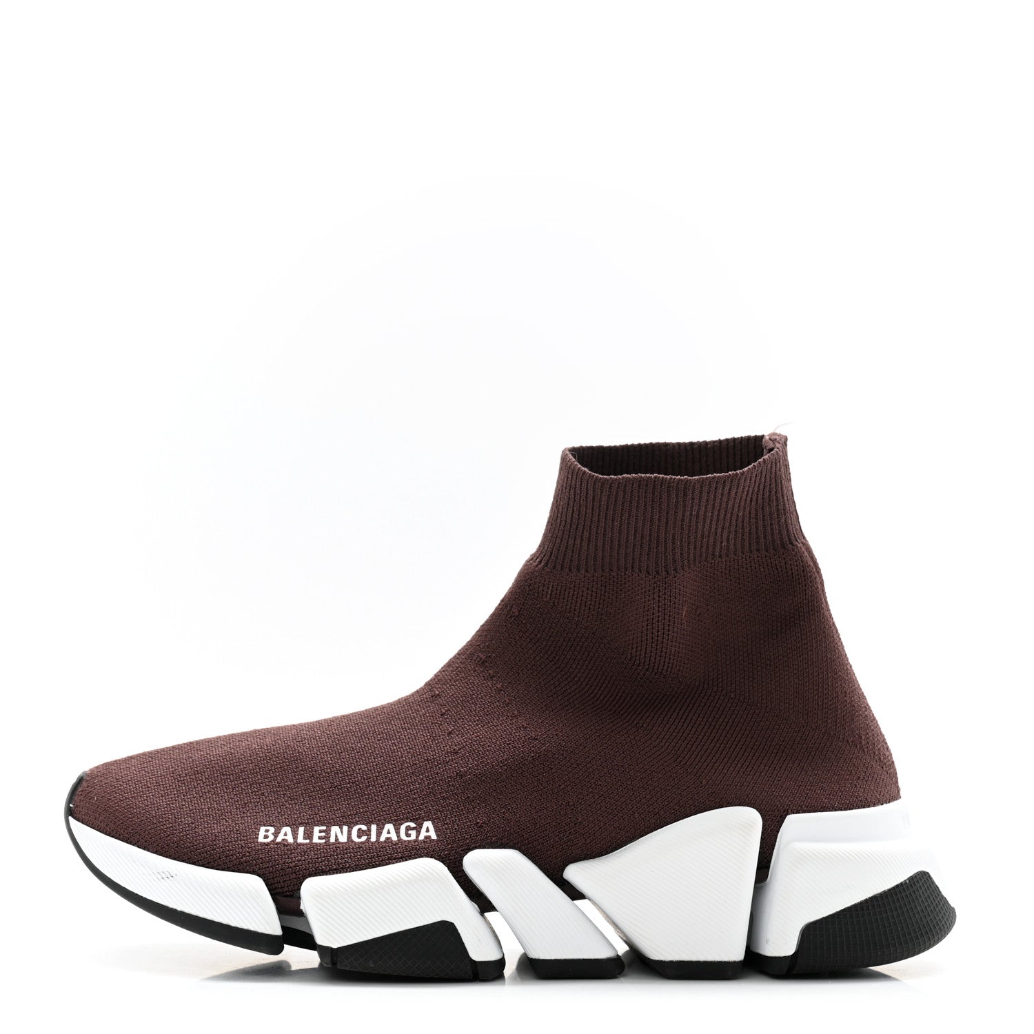 Balenciaga Technical 3D Recycled Knit Bi-Color Sole Womens Speed 2.0 Sneakers 35 Dark Burgundy Black White 1 of 10