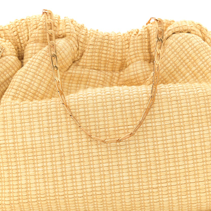 Mansur Gavriel Woven Raffia Mini Cloud Chain Clutch Natural 7 of 9