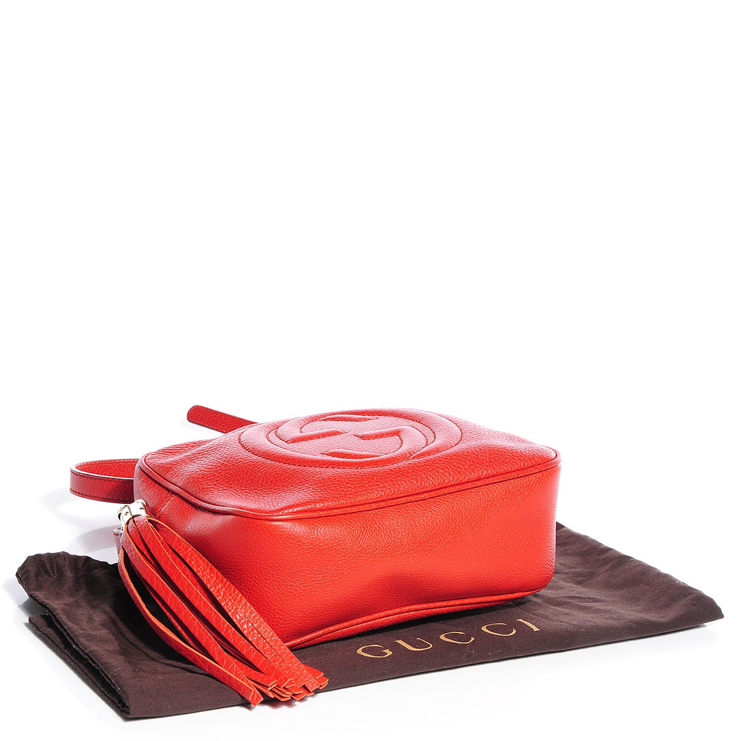 Pebbled Calfskin Small Soho Disco Bag Sun Orange