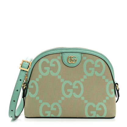 Gucci Monogram Jumbo GG Textured Dollar Calfskin Small Ophidia Dome Shoulder Bag Beige Pepperlight Mint 1 of 10