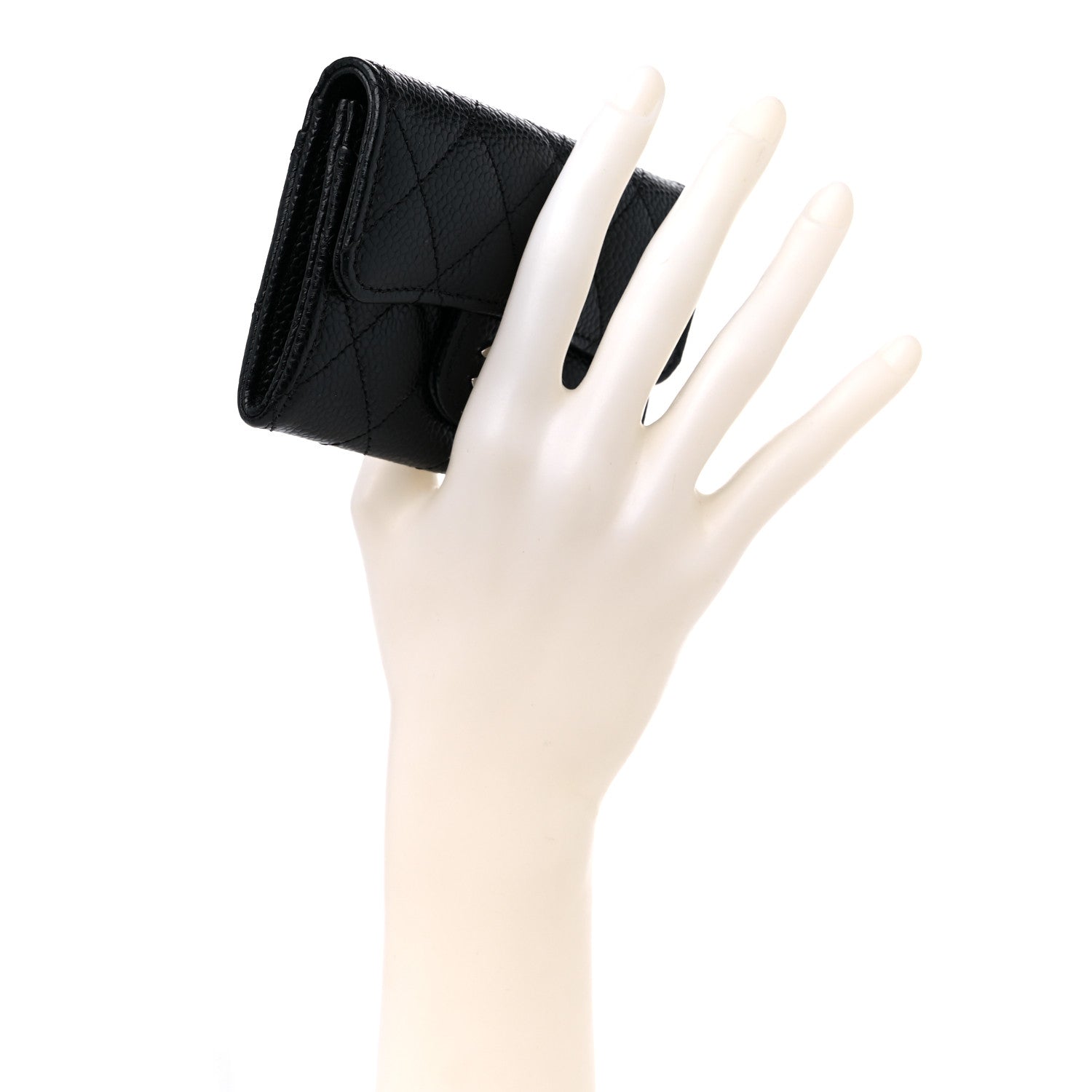 Chanel Caviar Quilted Flap Card Holder Wallet Black 2 of 8