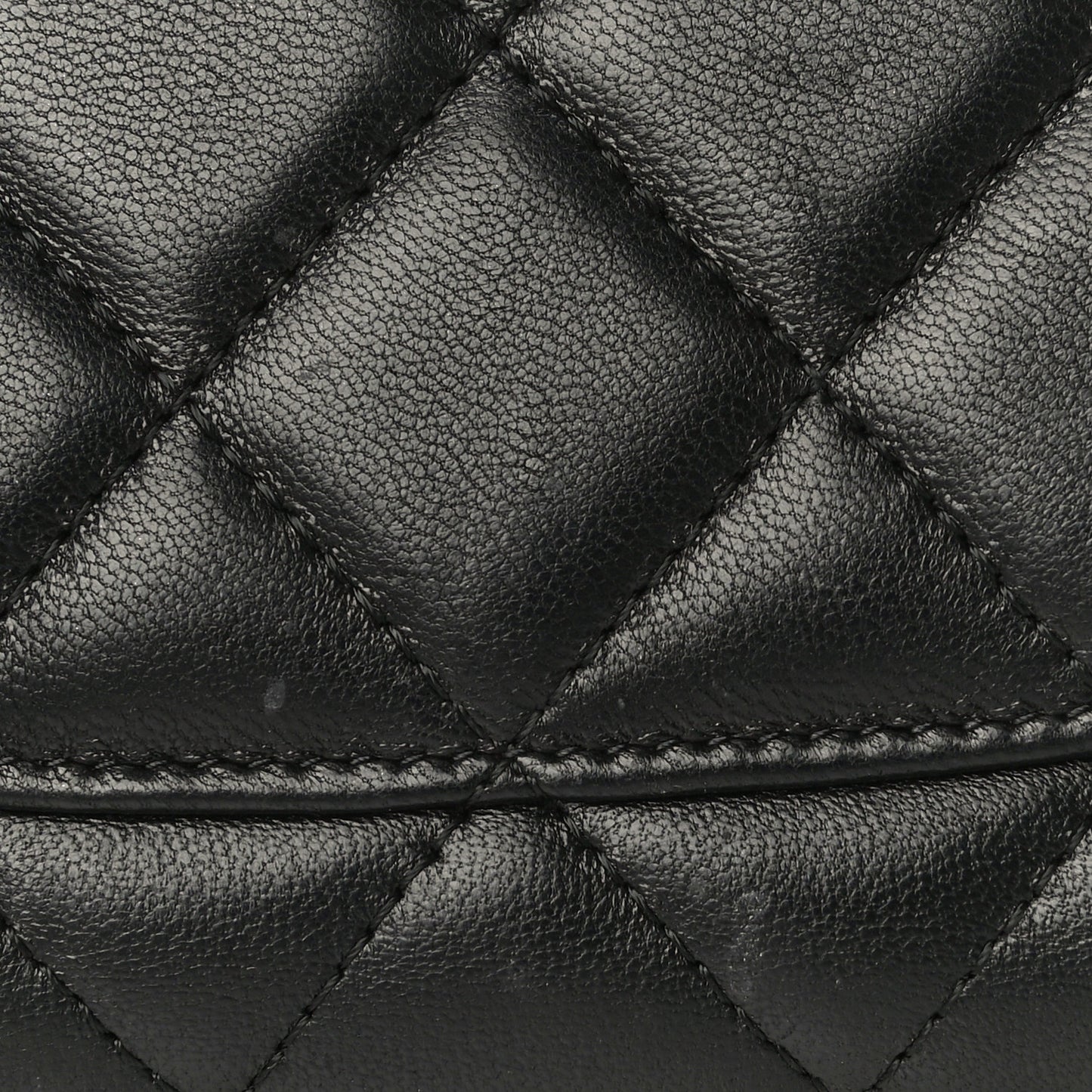 Lambskin Quilted Large Gusset Flap Wallet Black