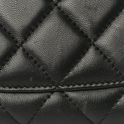 Chanel Lambskin Quilted Large Gusset Flap Wallet Black 23 of 24
