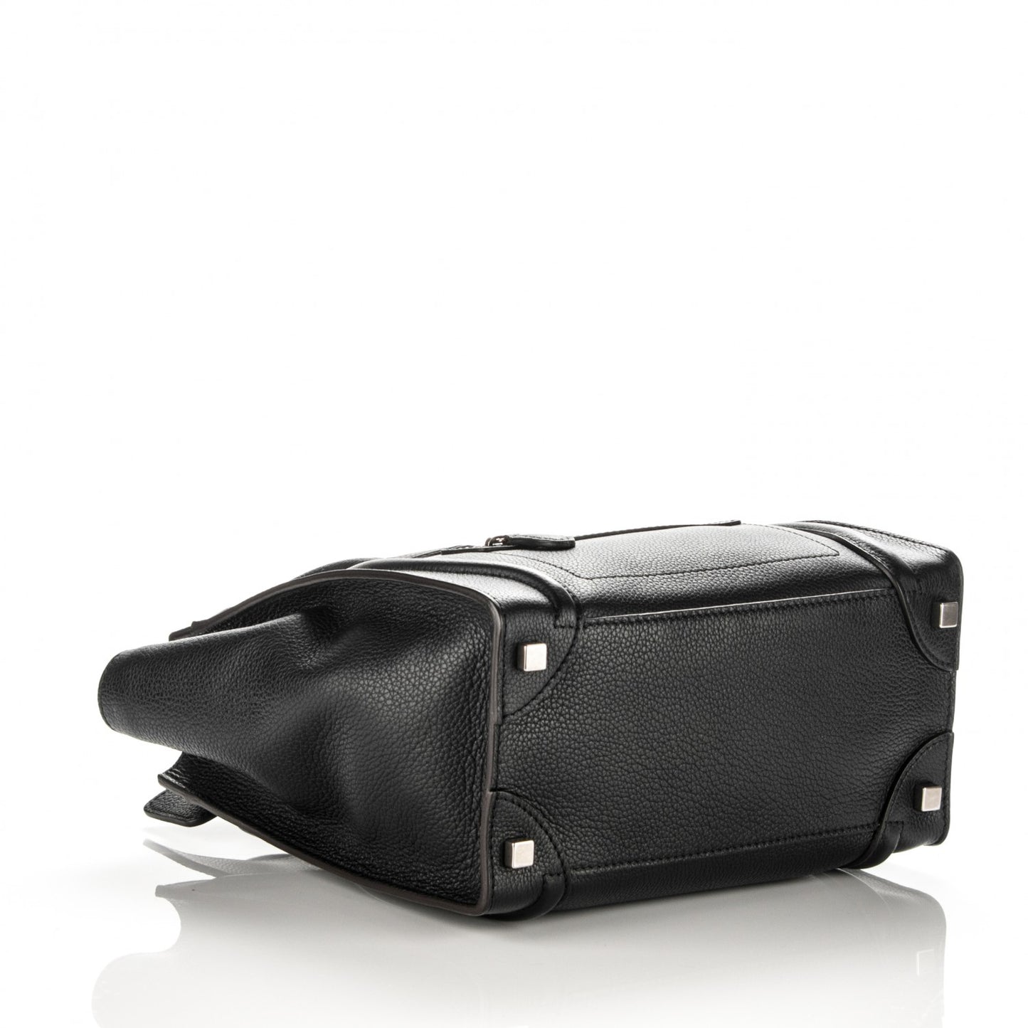 Drummed Calfskin Micro Luggage Black