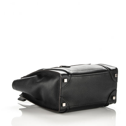 Celine Drummed Calfskin Micro Luggage Black 4 of 7