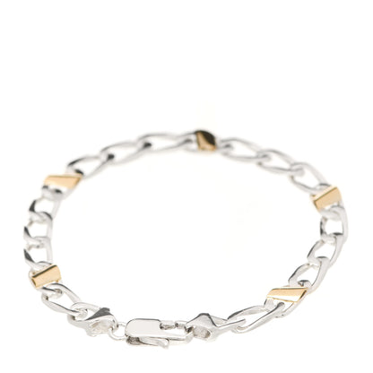 Tiffany Sterling Silver 18K Yellow Gold Curb Link Bracelet 2 of 5