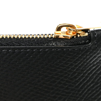 Celine Grained Calfskin Zipped Card Holder Black 10 of 11