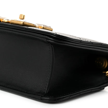 Chanel Calfskin Quilted Crystal Pearl Small Flap Bag Black 10 of 11