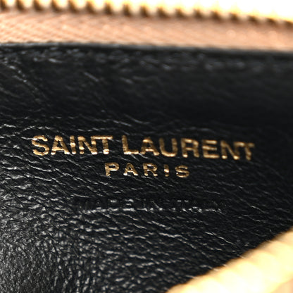 Saint Laurent Monogram Grain de Poudre 5 Fragments Zip Pouch Card Holder Dark Beige 6 of 7