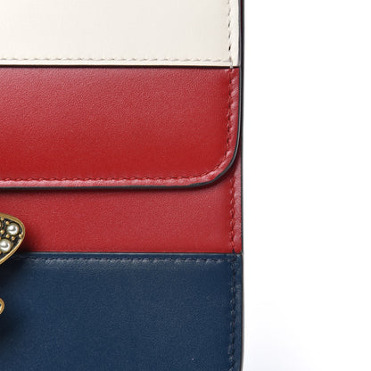 Gucci Calfskin Sylvie Web Queen Margaret Shoulder Bag Blue Agata Hibiscus Red Mystic White 8 of 11