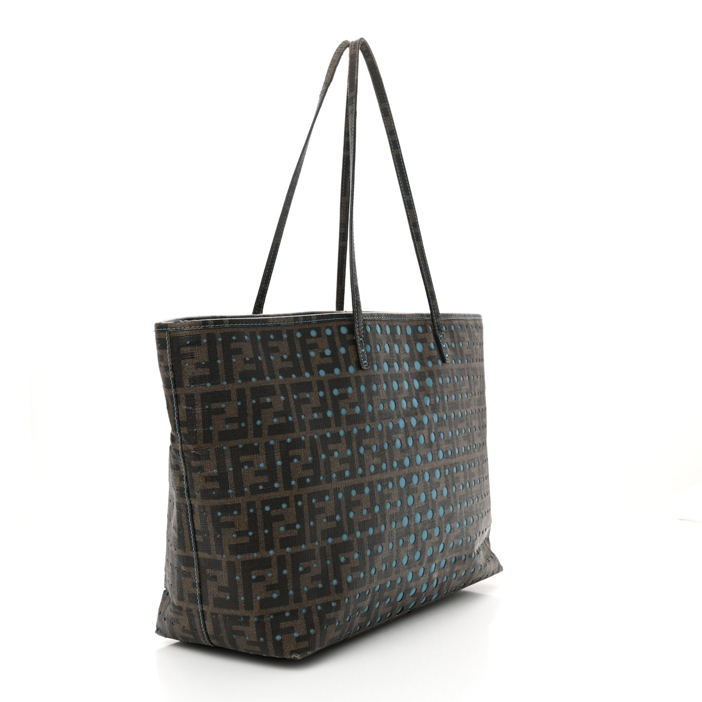 Zucca Spalmati Perforated Medium Roll Tote Tobacco Pavone
