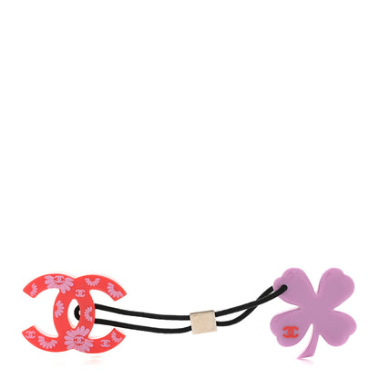 Chanel Resin Clover CC Hair Tie Purple Red 1 of 5