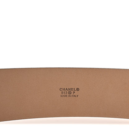 Chanel Calfskin Pearl Crystal CC Belt 85/34 Black Gold 5 of 7