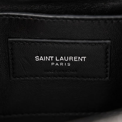 Saint Laurent Metallic Canvas Woven Medium Classic Monogram Kate Satchel Silver 6 of 13