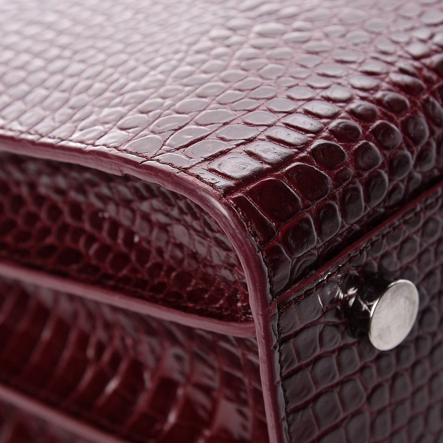 Calfskin Crocodile Embossed Small Sac de Jour Wine