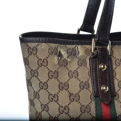 Gucci Monogram Medium Jolicoeur Tote Dark Brown 14 of 20