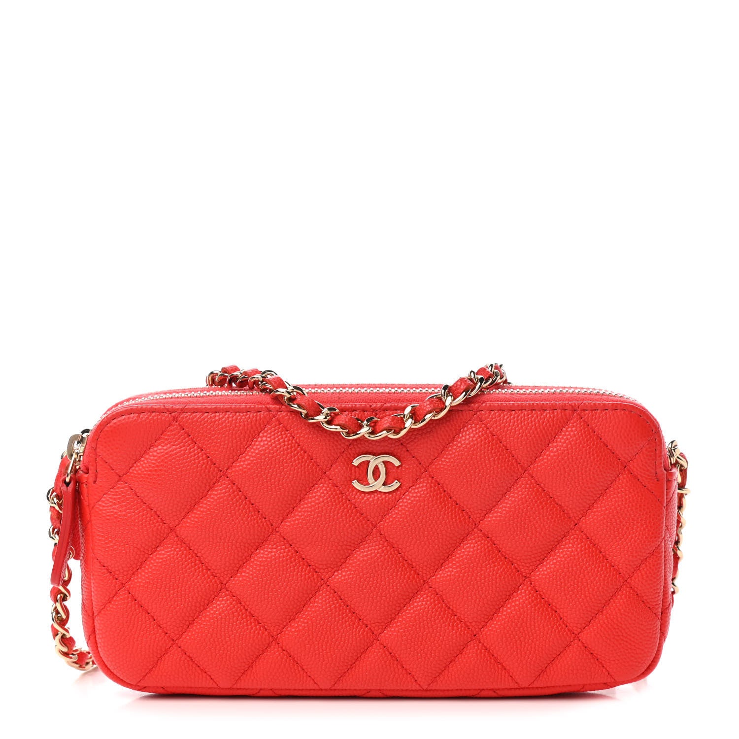 Chanel Caviar Quilted Small Clutch With Chain Red 1 of 4