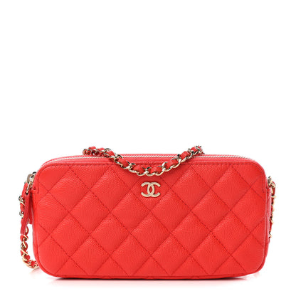 Chanel Caviar Quilted Small Clutch With Chain Red 1 of 4
