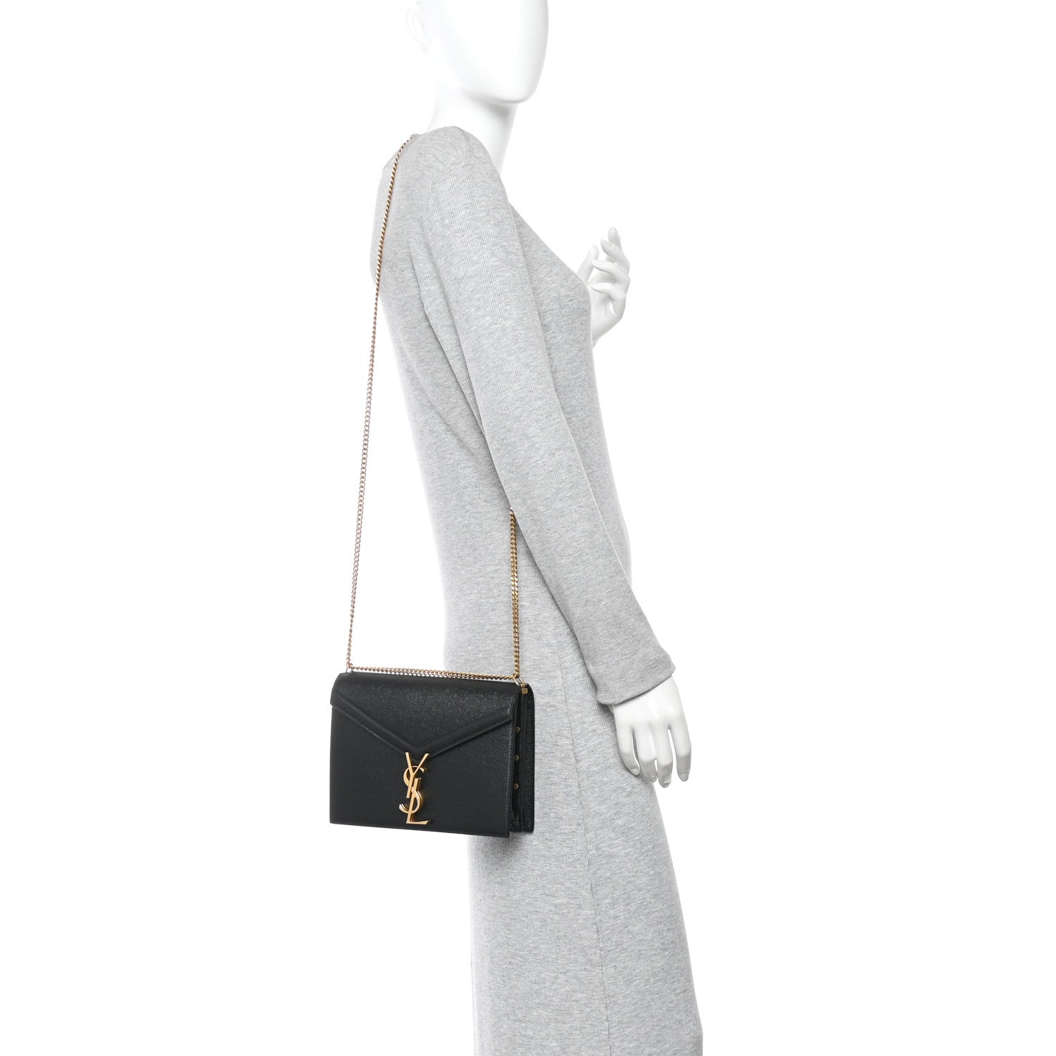 Saint Laurent Grain De Poudre Monogram Cassandra Clasp Bag Black Rouge Legion 2 of 11
