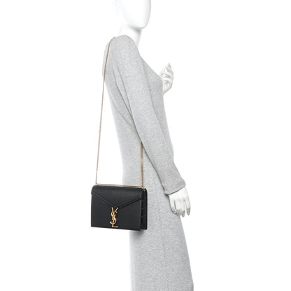 Saint Laurent Grain De Poudre Monogram Cassandra Clasp Bag Black Rouge Legion 2 of 11