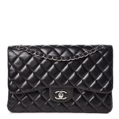 Chanel Lambskin Quilted Jumbo Double Flap Black 1 of 11