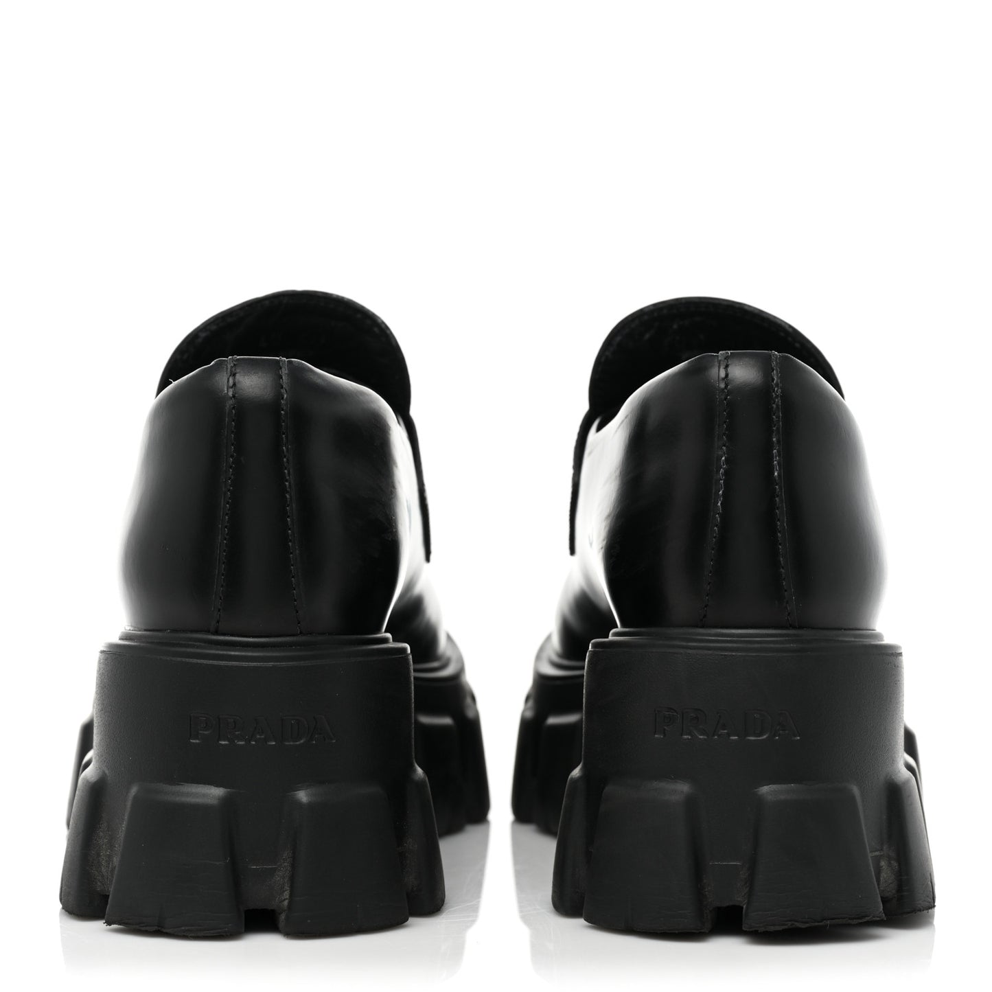 Spazzolato Rois Metal Triangle Logo Monolith 55mm Loafers 37.5 Black