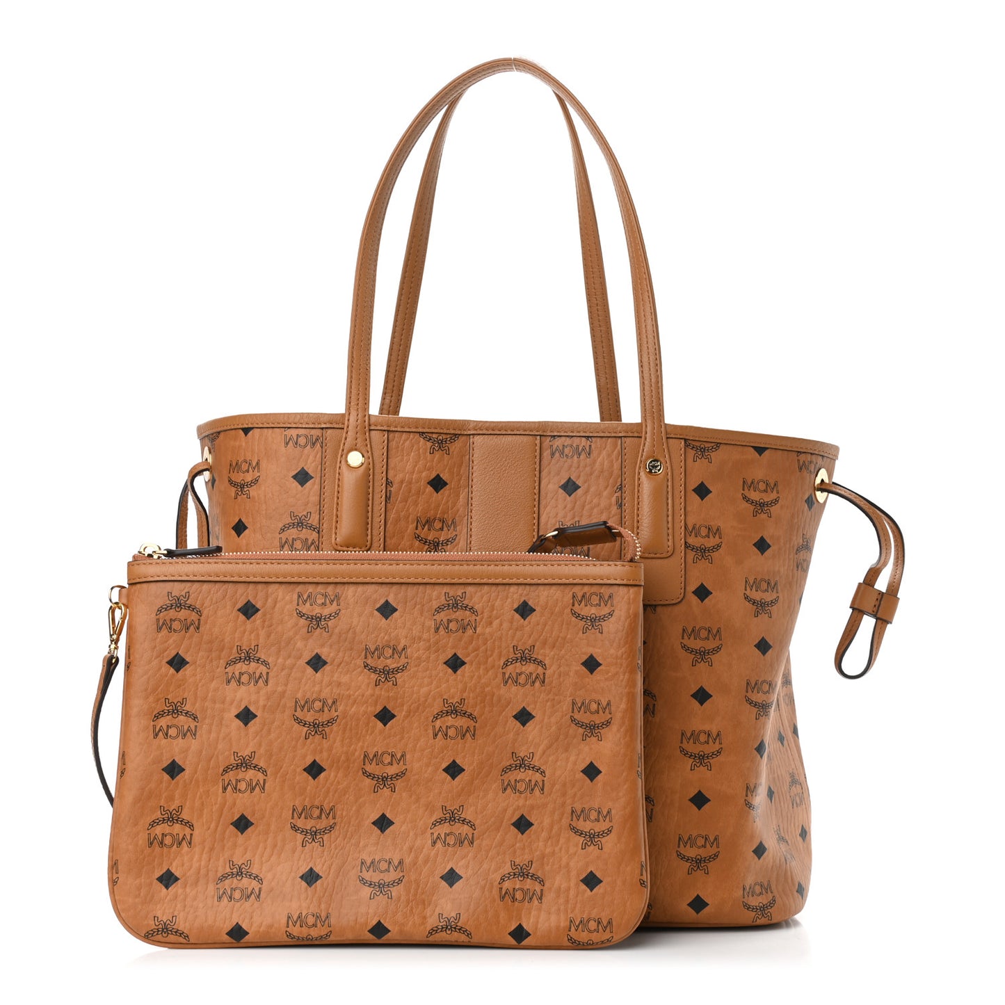 Visetos Medium Liz Reversible Shopper Tote Cognac