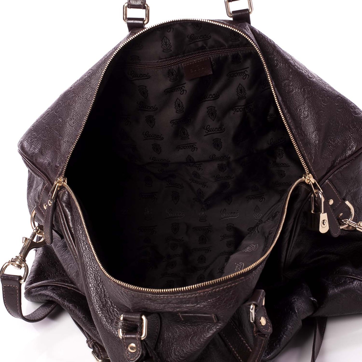 Guccissima Large Carry On Duffle Chocolate