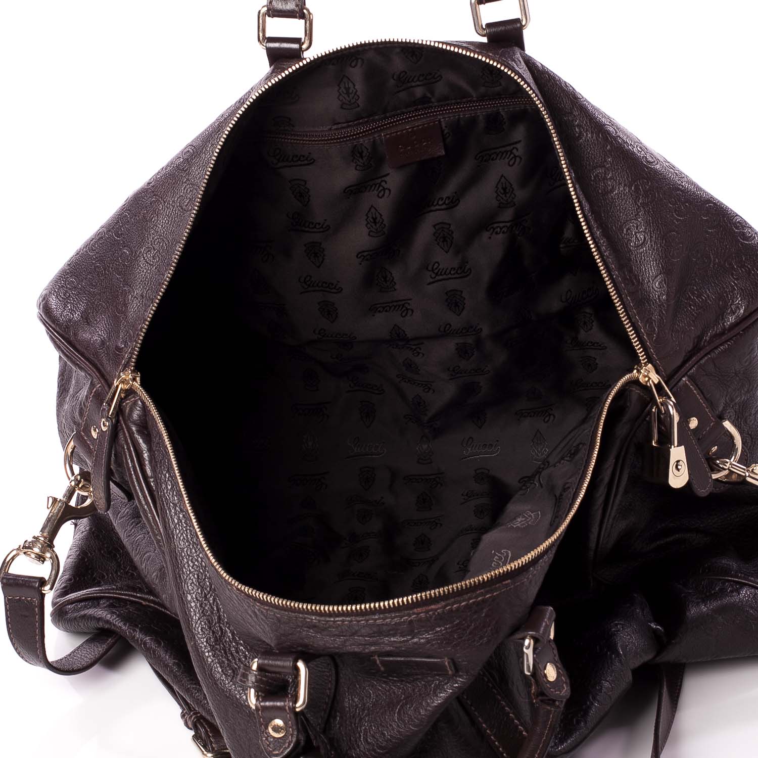 Gucci Guccissima Large Carry On Duffle Chocolate 9 of 9