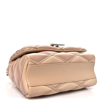 Louis Vuitton Lambskin Malletage Top Handle GO-14 MM Beige Rose 4 of 9