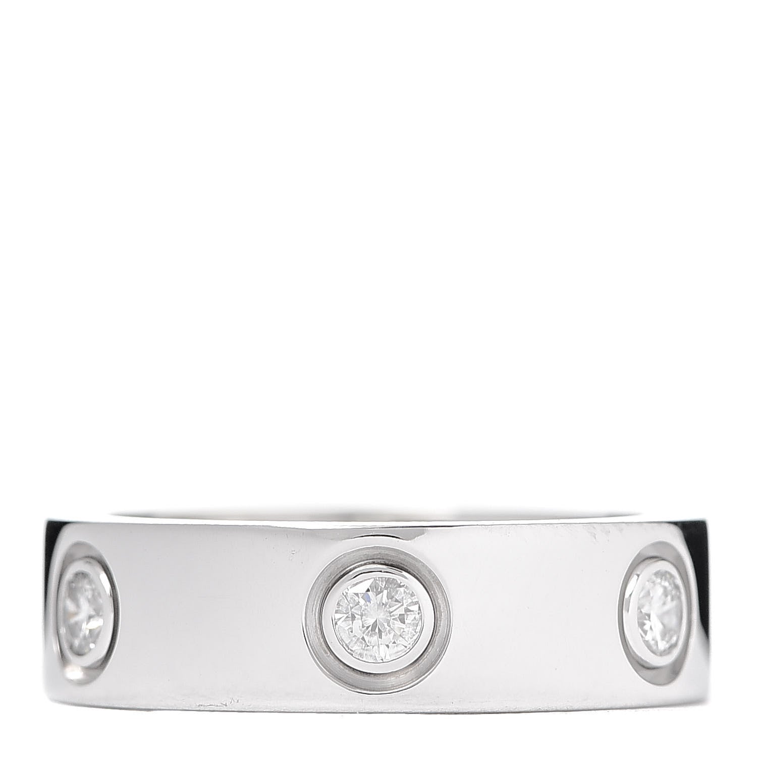 Cartier 18K White Gold 6 Diamond 5.5mm LOVE Ring 50 5.25 3 of 6