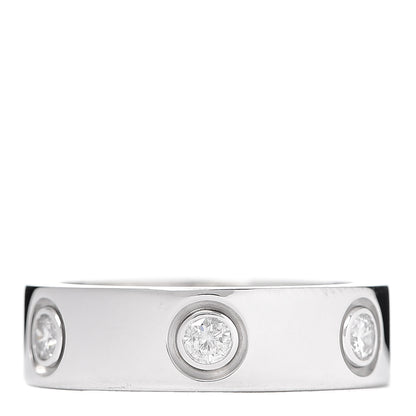 Cartier 18K White Gold 6 Diamond 5.5mm LOVE Ring 50 5.25 3 of 6