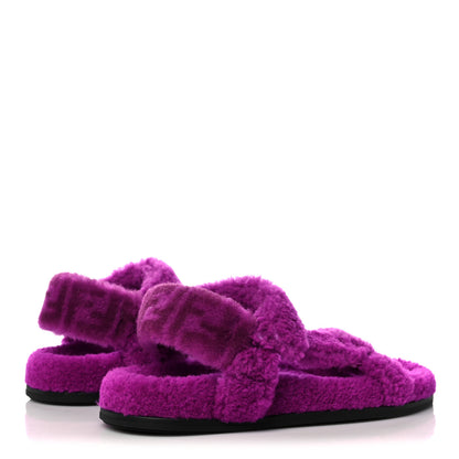 Fendi Shearling FF Fendi Feel Sandals 39 Bouganville 4 of 7