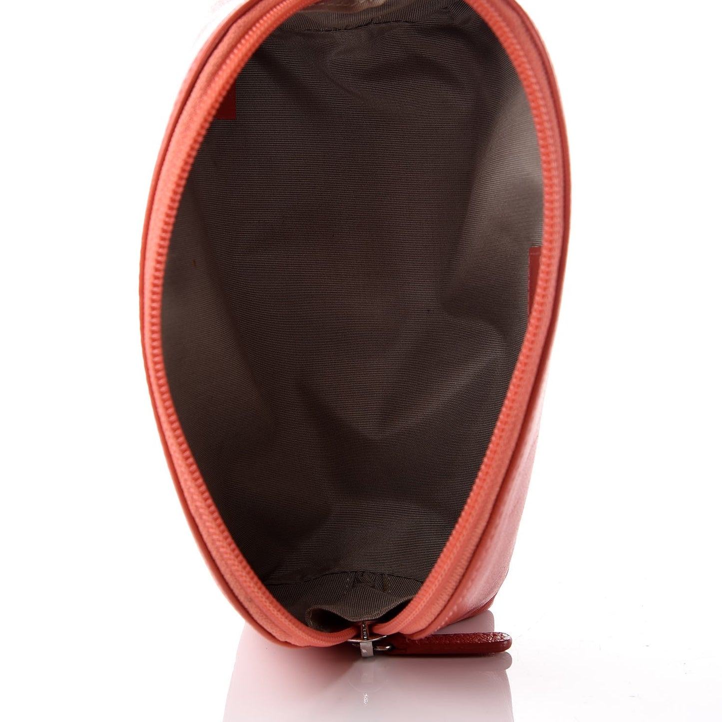 Goatskin Jacket Embossed Cosmetic Case Orange