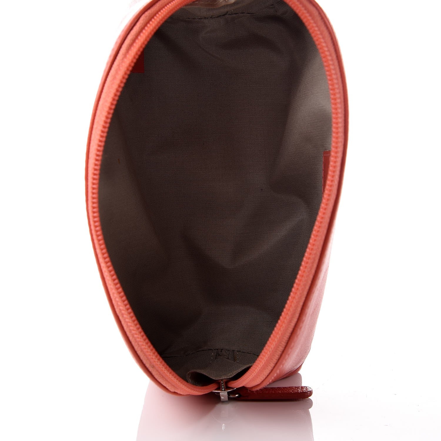 Chanel Goatskin Jacket Embossed Cosmetic Case Orange 5 of 10
