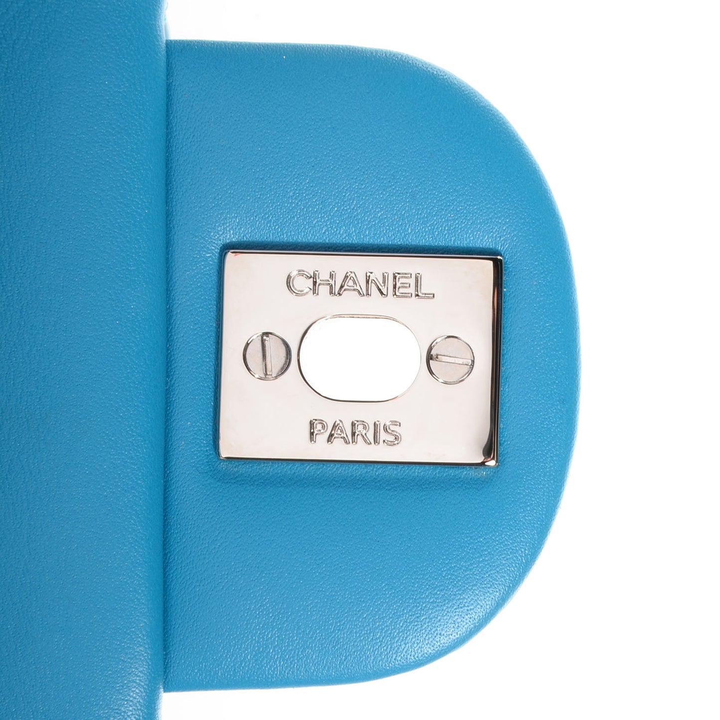 Patent Quilted Mini Flap Blue