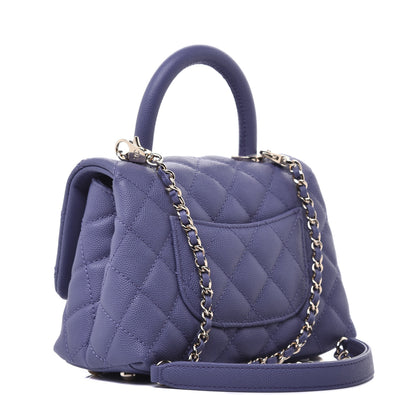 Chanel Caviar Quilted Extra Mini Coco Handle Flap Purple 3 of 9
