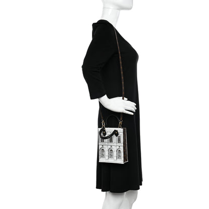 Louis Vuitton X FORNASETTI Calfskin Architettura Petit Sac Plat Black White 2 of 10