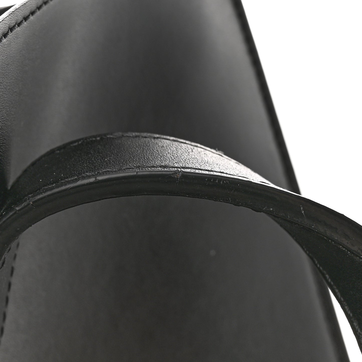 Calfskin Logo Debossed Medium Shopper Tote Black
