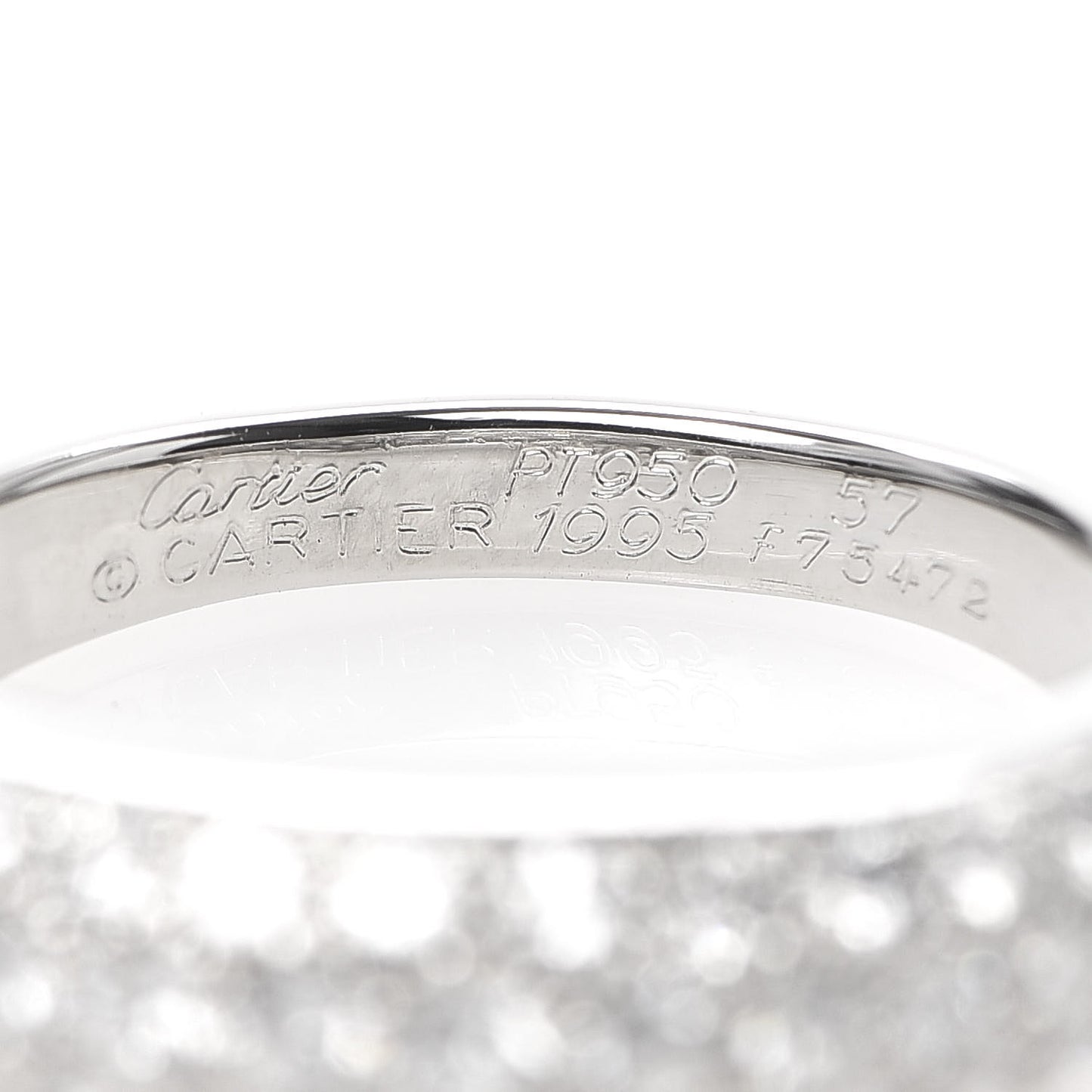 Platinum Diamond Half Pave Eternity Band Ring 57 8