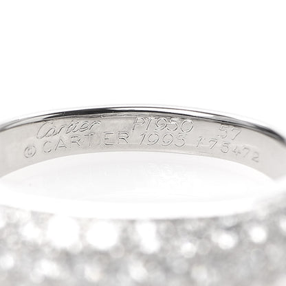 Cartier Platinum Diamond Half Pave Eternity Band Ring 57 8 4 of 4