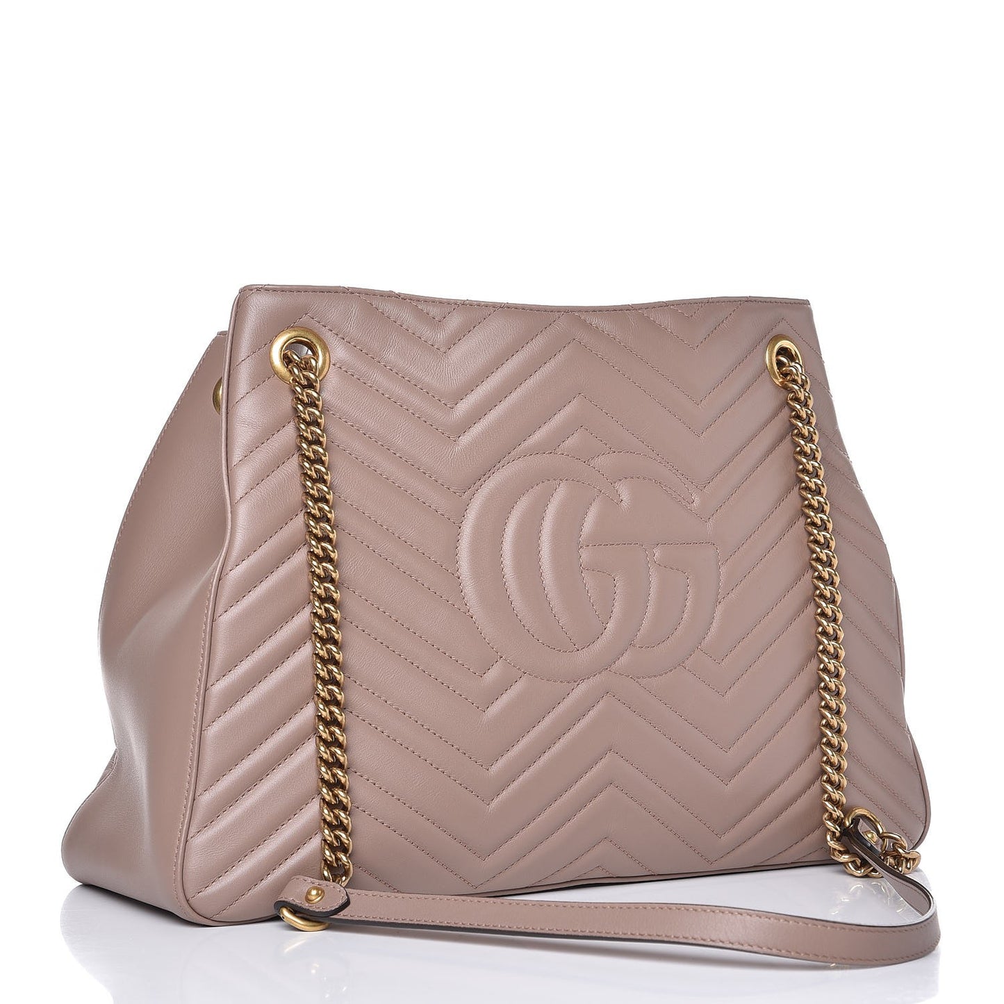 Calfskin Matelasse Medium GG Marmont Shoulder Tote Bag Porcelain Rose