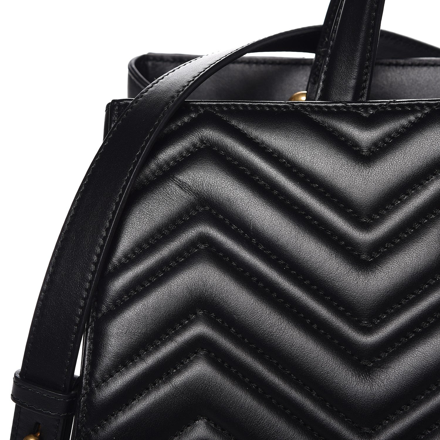 Gucci Calfskin Matelasse Medium GG Marmont Tote Black 8 of 10