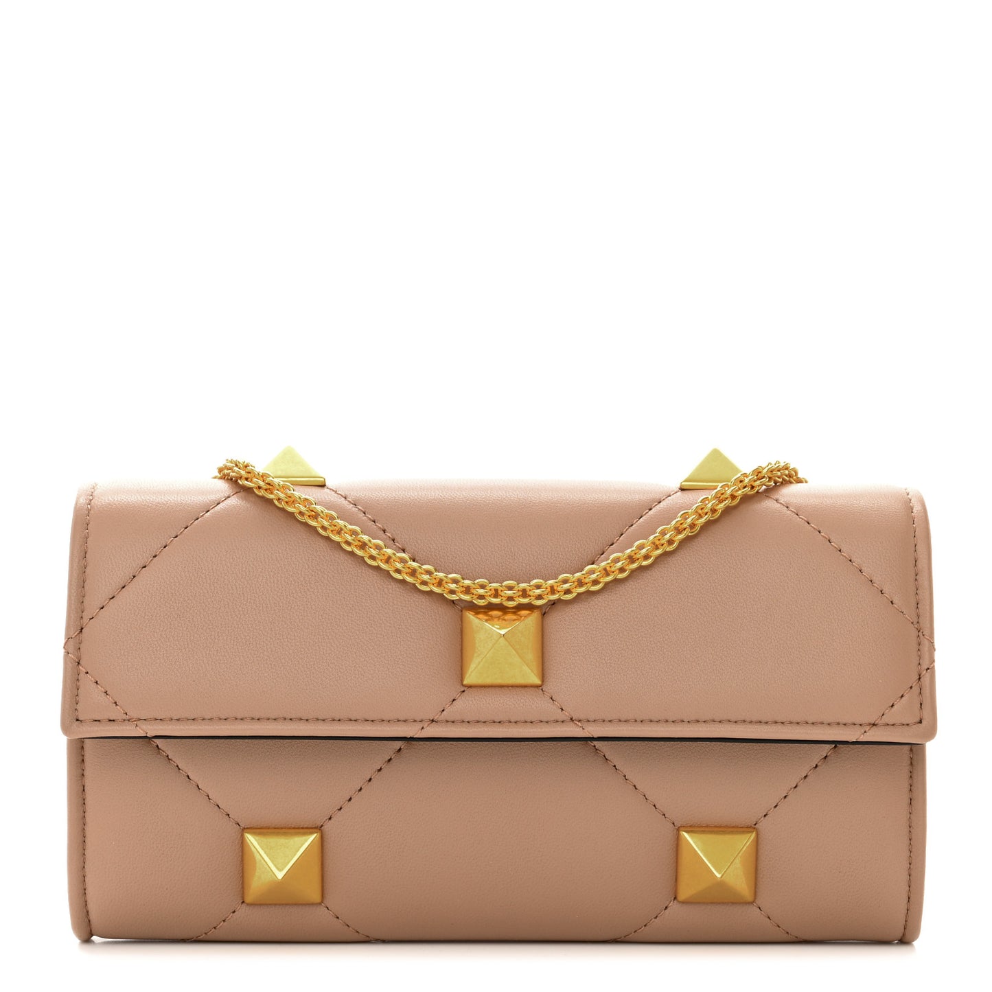 Nappa Roman Stud Wallet on Chain Rose Cannelle