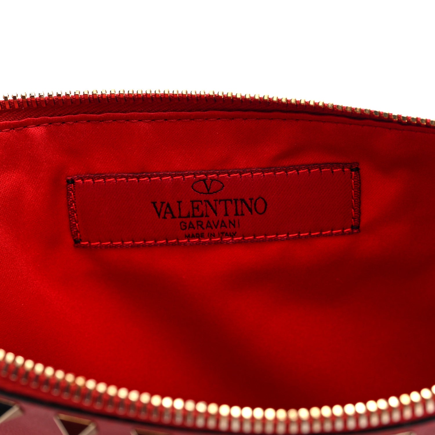 Valentino Garavani Vitello Large Rockstud Zip Pouch Red 6 of 6