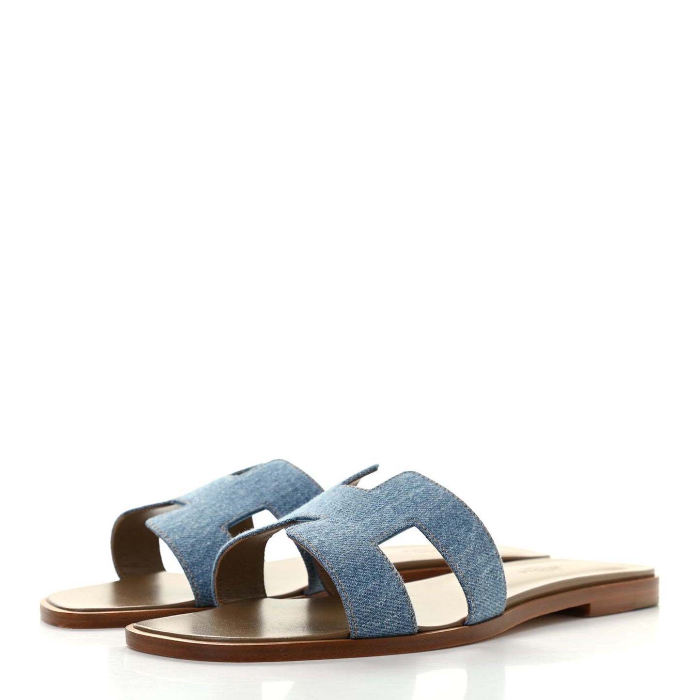 Denim Canvas Oran Sandals 39 Bleu Clair