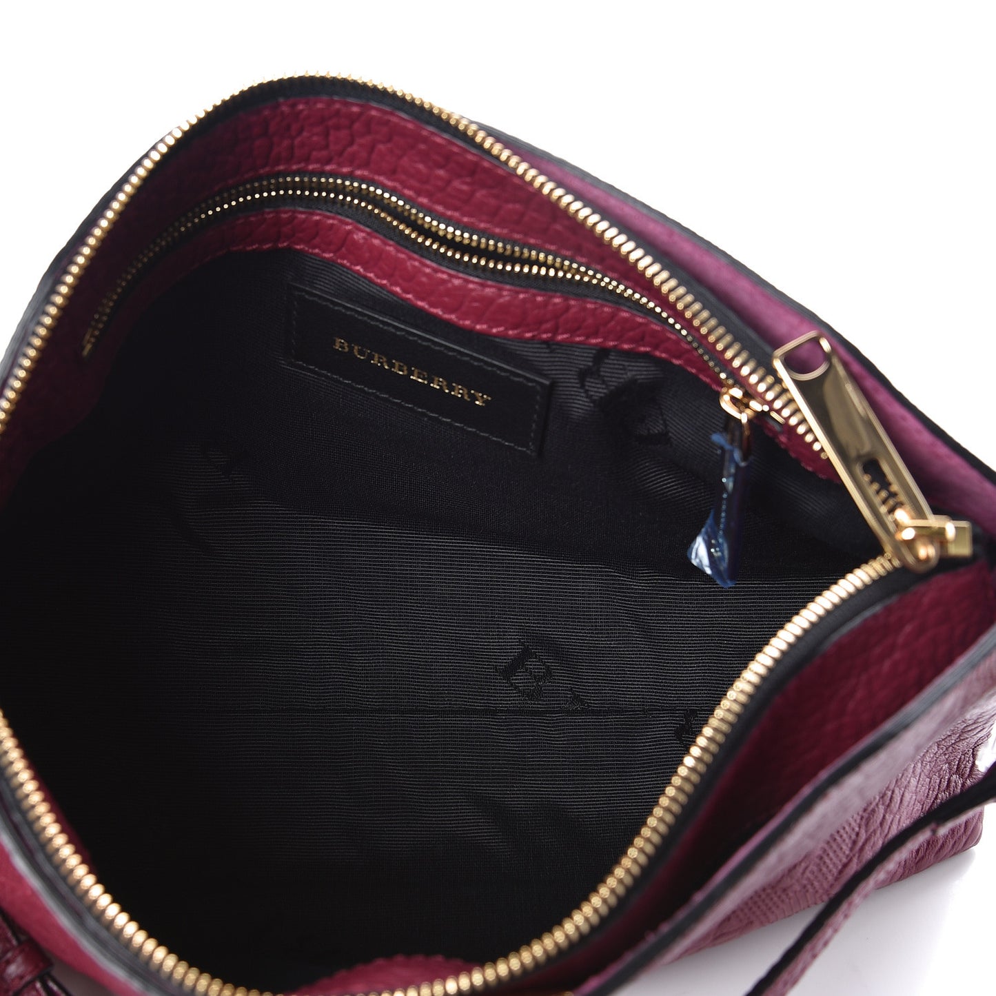 Signature Grain Calfskin Check Embossed Small Chichester Crossbody Clutch Bag Dark Plum